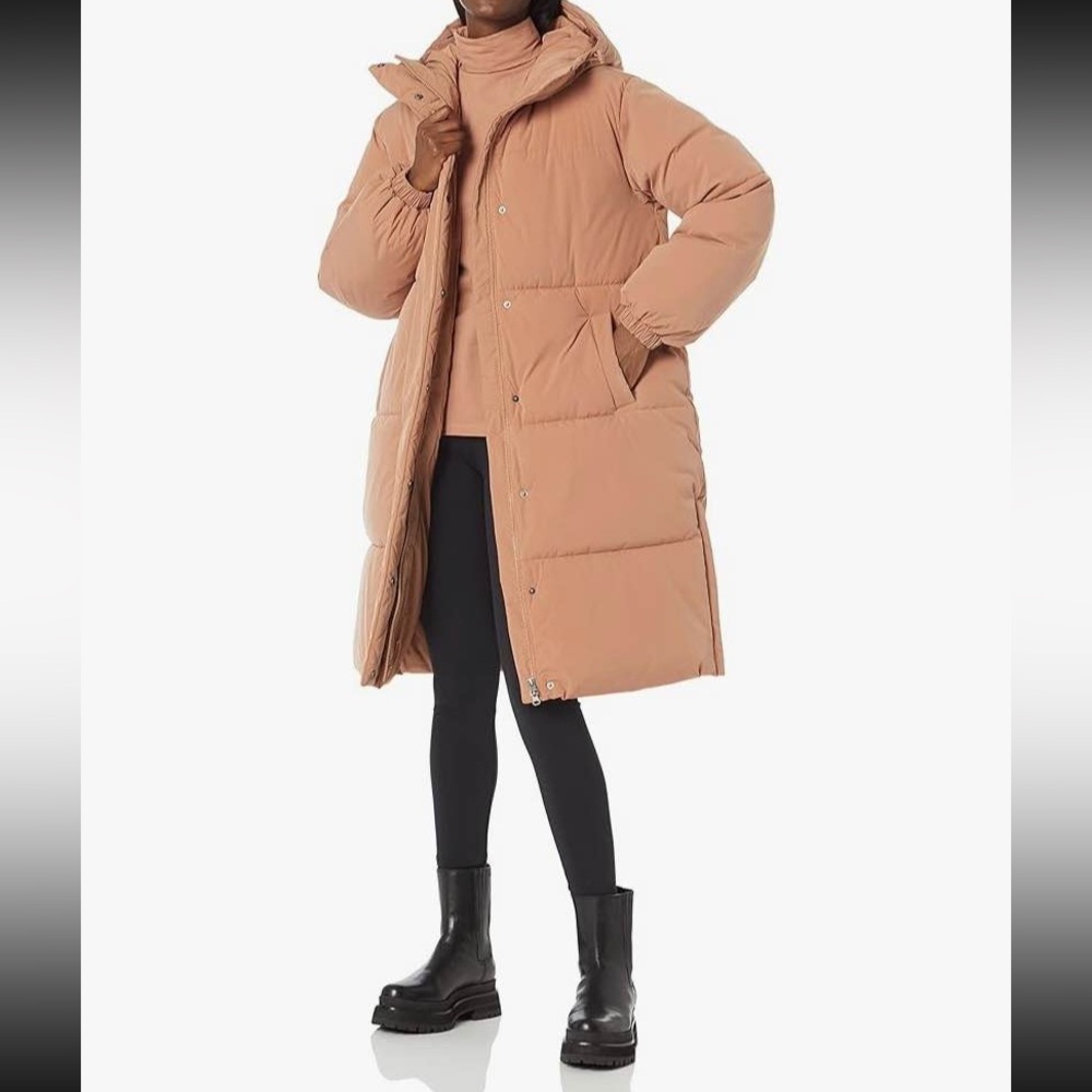 Amazon Essentials Light Brown Puffer Jacket NWT - image 1